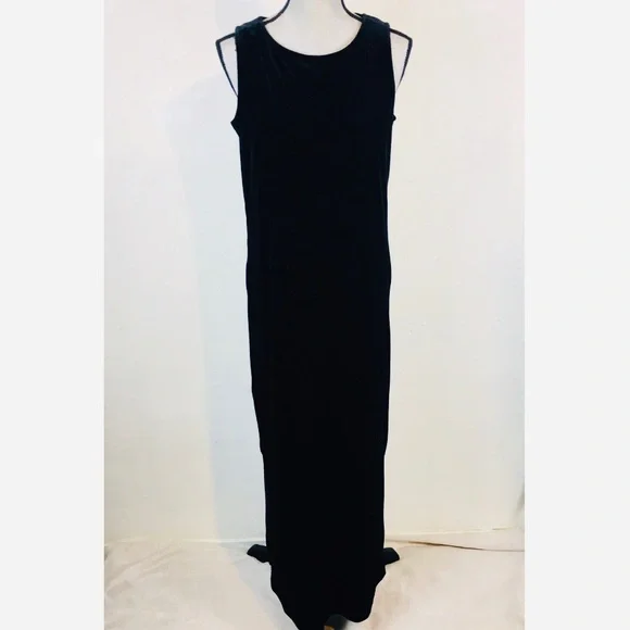 Hot Cotton | Dresses | Y2k Hot Cotton Size Small S Black Crushed Velvet  Maxi Dress Sleeveless Long | Poshmark